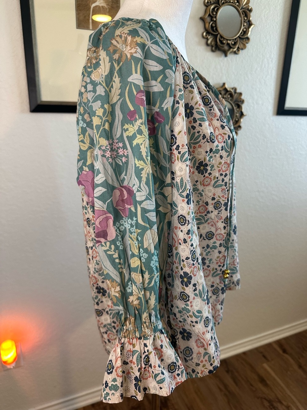 Natural Life Magnolia Cotton Top in Seafoam - Picture 5 of 11